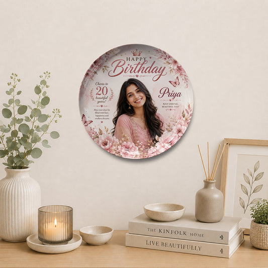 Personalized Birthday Photo Ceramic Plate