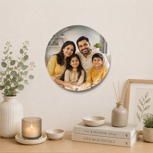 Personalized Family Photo Ceramic Plate | Custom Wall Décor