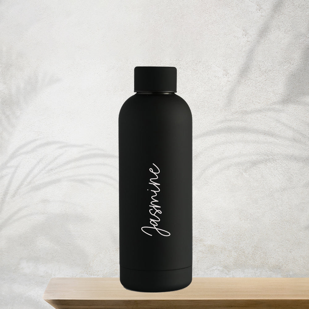 Personalized Matt Water Bottle - Black