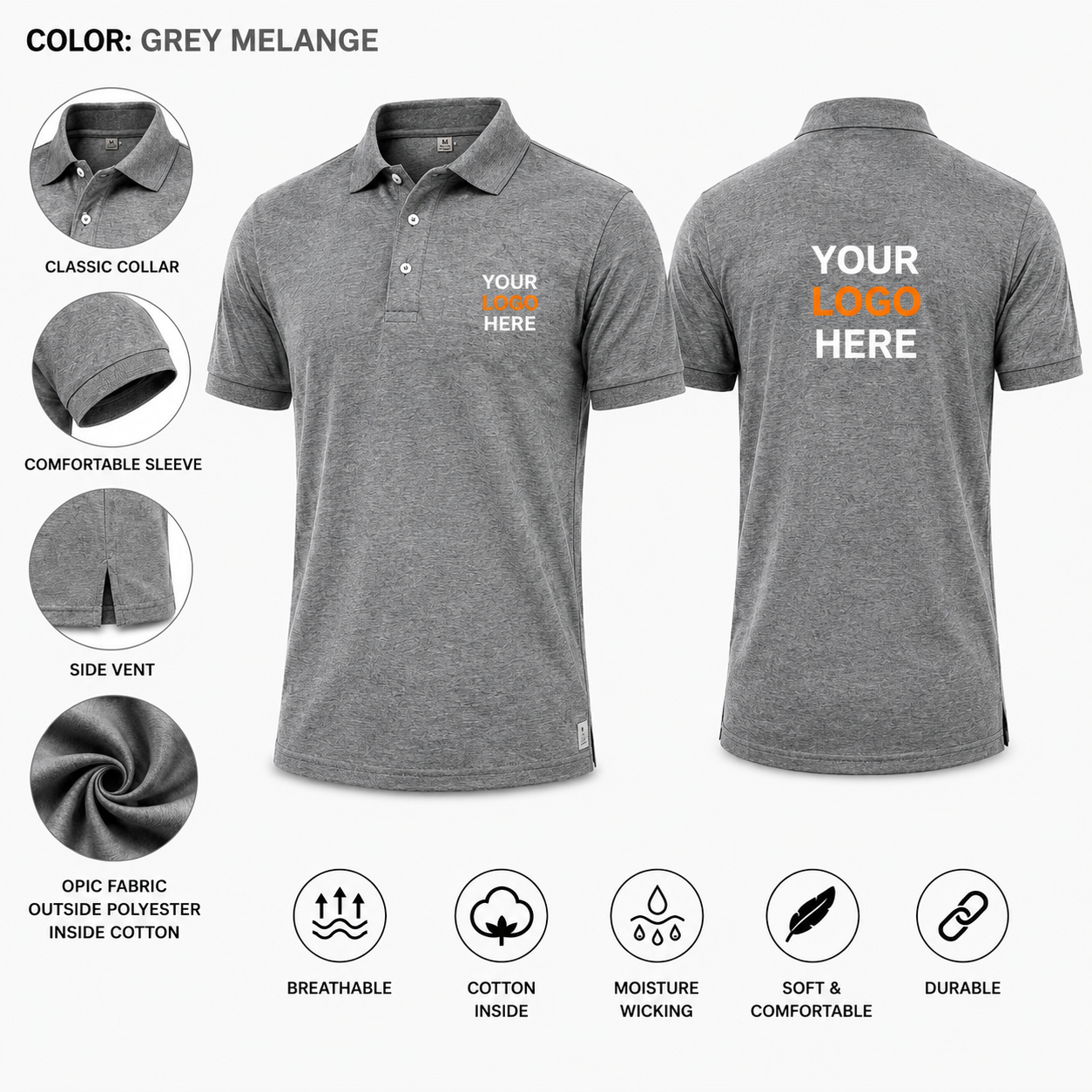 Customized Polo T-Shirt With Your Logo | Premium Corporate & Team Wear