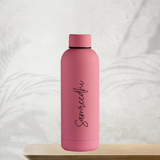 Personalized Matt Water Bottle - Pink