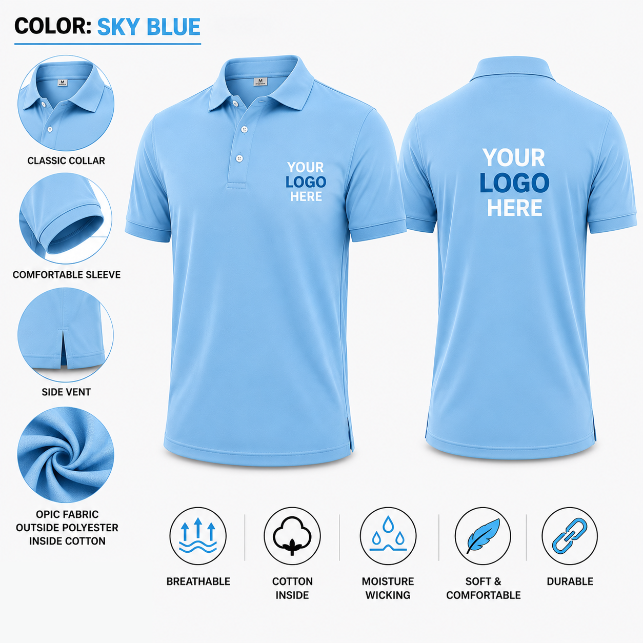 Customized Polo T-Shirt With Your Logo | Premium Corporate & Team Wear