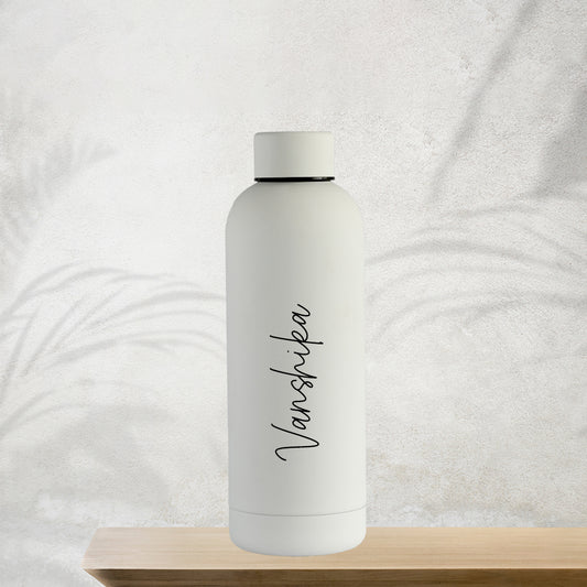 Personalized Matt Water Bottle - White