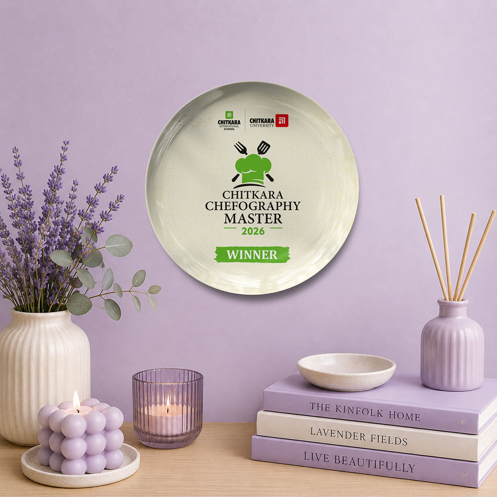 Custom ceramic wall plate for competition and event awards featuring personalized printing, premium ceramic plate printing, decorative custom wall plate styling, winner souvenir gift, achievement memento keepsake, and elegant ceramic wall decor display