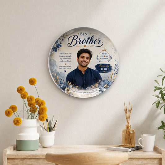 Personalized Brother Photo Ceramic Plate Gift
