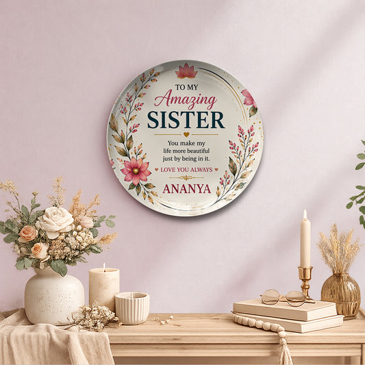 Personalized Sister Gift Ceramic Plate