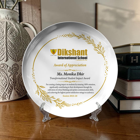 Customized Appreciation Award Ceramic Plate | Corporate & School Awards