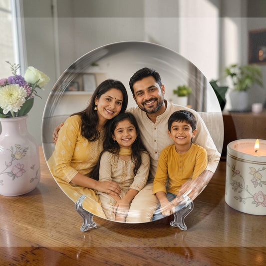 Personalized Family Photo Ceramic Plate | Custom Wall Décor