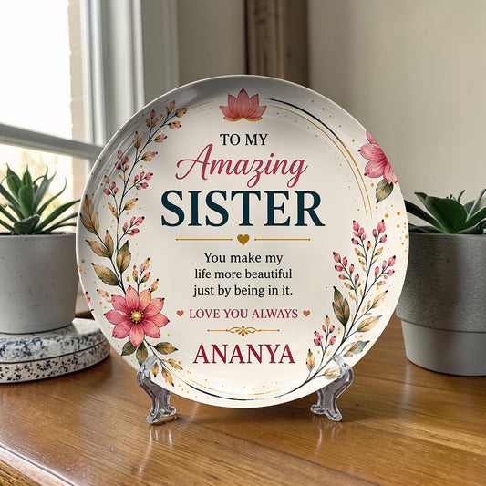 Personalized Sister Gift Ceramic Plate