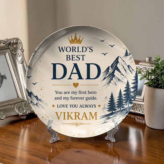 Personalized Decorative Ceramic Plate for Dad