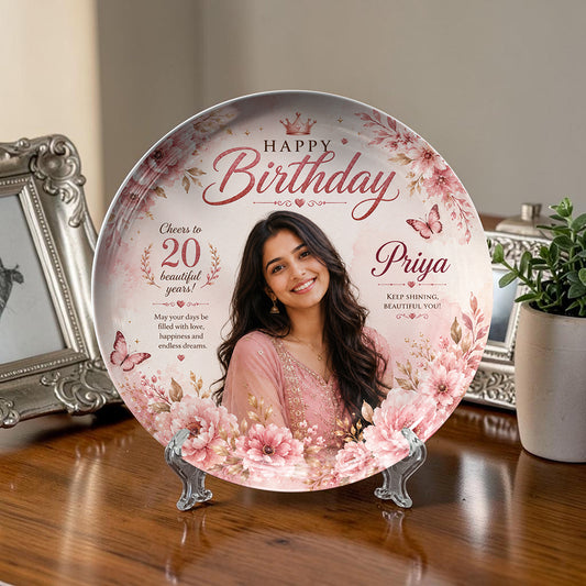 Personalized Birthday Photo Ceramic Plate