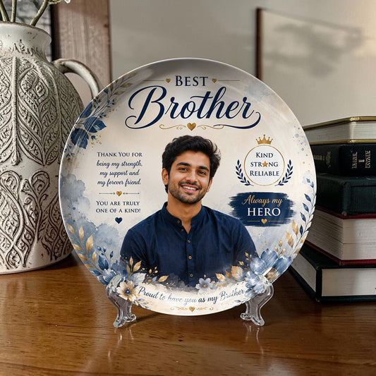 Personalized Brother Photo Ceramic Plate Gift