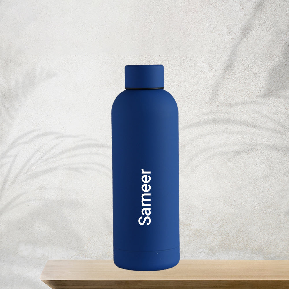 Personalized Matt Water Bottle - Blue