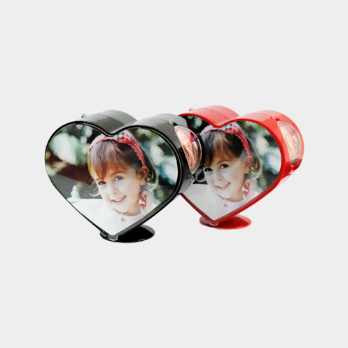 Rotating Heart Shape Photo Frame Color Red