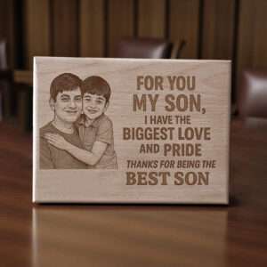 Personalized Wooden Photo Plaque for Son