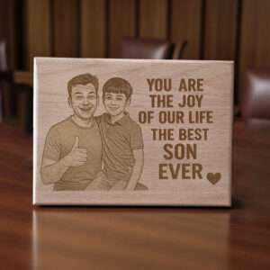 Personalized Wooden Photo Plaque for Son