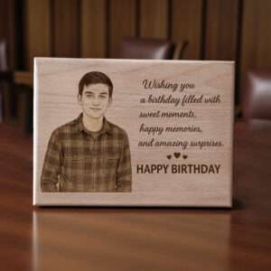 Personalized Wooden Photo Plaque for Birthday