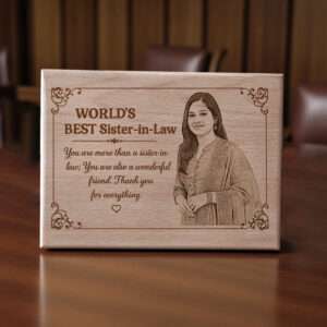 Personalized Wooden Photo Plaque for Sister-in-Law